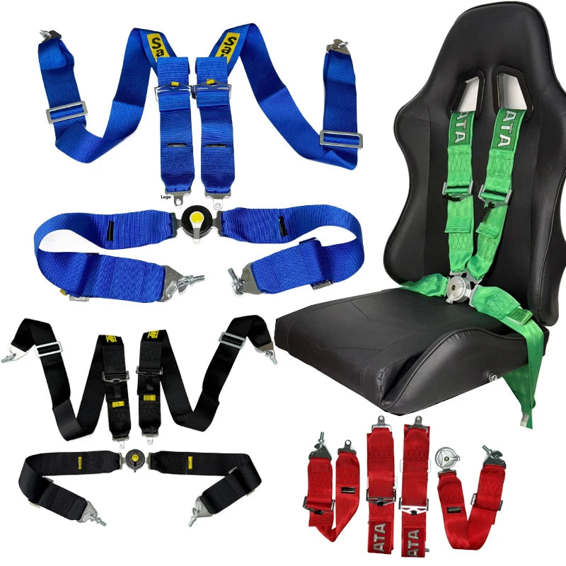 Racing Harness Seat Belt 3" 4 Point Quick Release Nylon Safety Strap