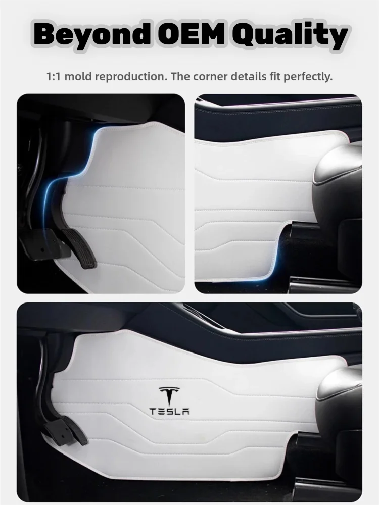 Premium Napa Leather Console Side Protection Pads for Tesla Model Y/3