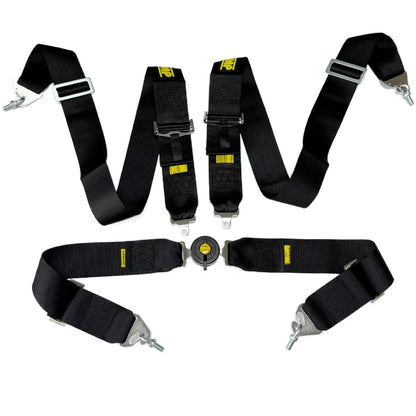 Racing Harness Seat Belt 3" 4 Point Quick Release Nylon Safety Strap Black O