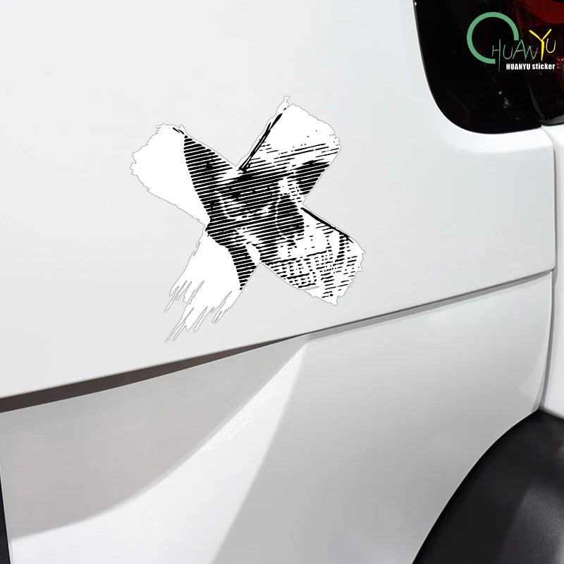 Cyberpunk X Skull Reflective Car Stickers For Tesla and Ev Cars