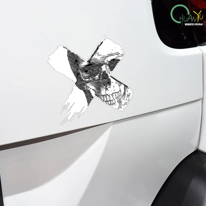Cyberpunk X Skull Reflective Car Stickers For Tesla and Ev Cars