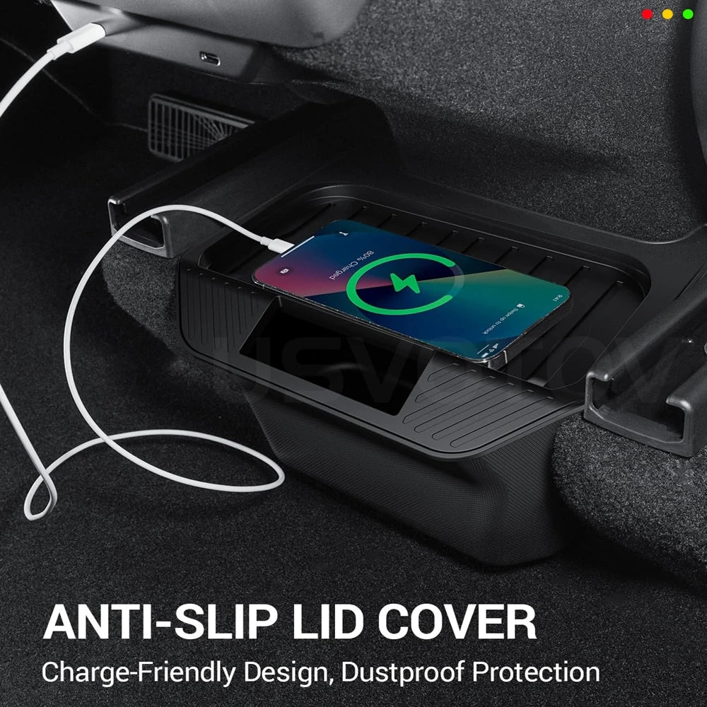 Rear Seat Storage Box Trash Can Garbage for Tesla Model Y Juniper