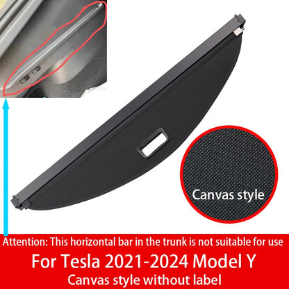 Trunk Cargo Cover Curtain for Tesla Model Y 2021-2024 Canvas style 1