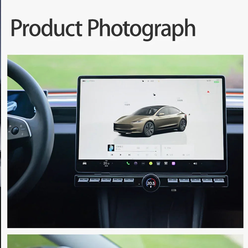 Physical Button with Ambient Lighting for Tesla Model Y/3