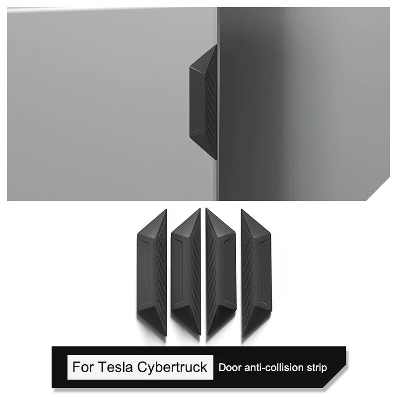 For Tesla Cybertruck 2025 Silicone Door Outside Anti-collision Strip Scratch Resistant Protective Strip Door Handle 4PCS Set 4PCS Anti-collision For Cybertruck