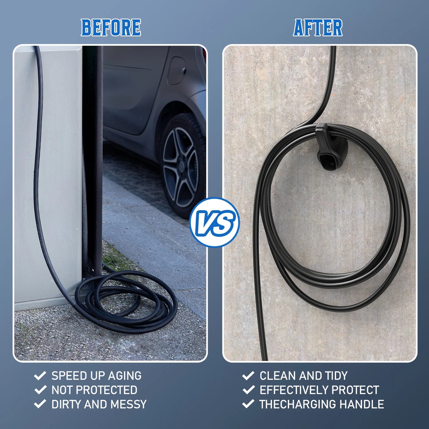 Portable EV Charger Holder Stand — for TESLA Nacs Type 1 Type2 GB/T