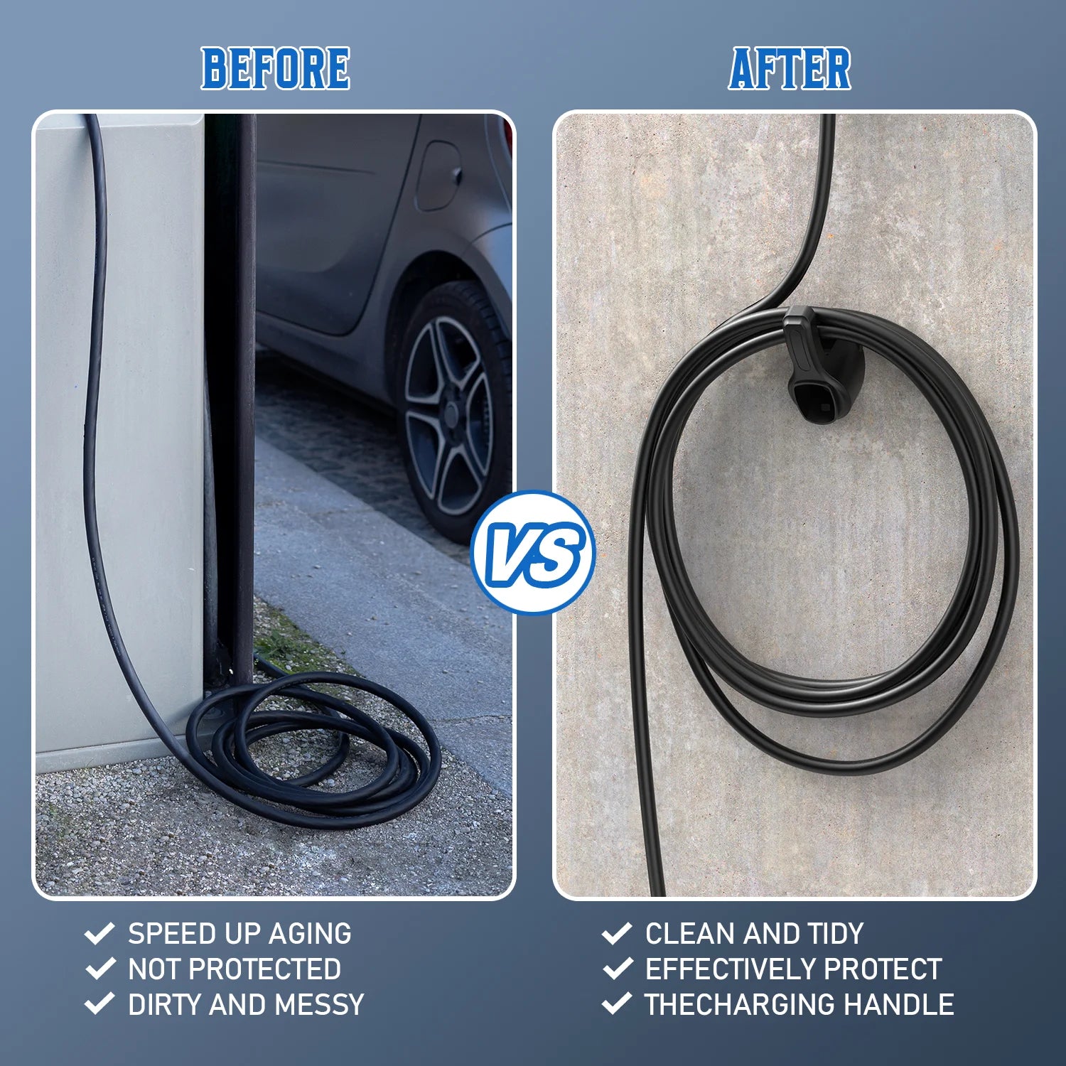 Portable EV Charger Holder Stand — for TESLA Nacs Type 1 Type2 GB/T