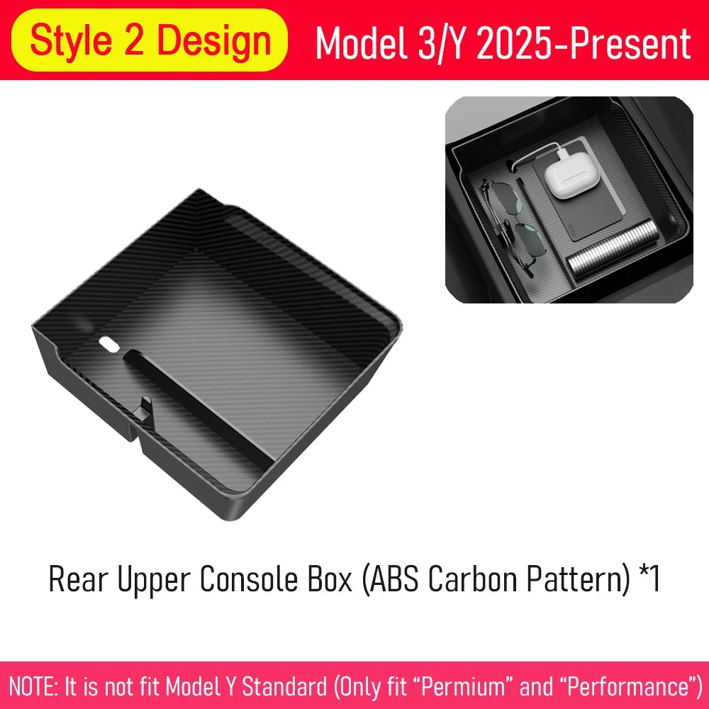 Center Console Organizer Tray for 2026 2025 Tesla Model Y Juniper Style 2 Rear Upper