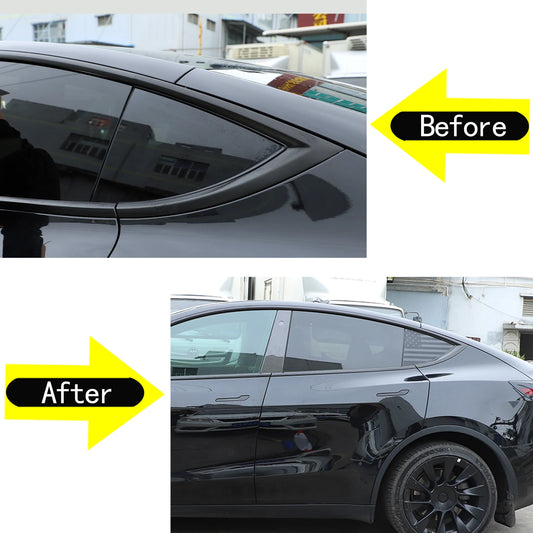 PVC Rear Window Flag Vinyl Decal Trim Sticker For Tesla Model Y