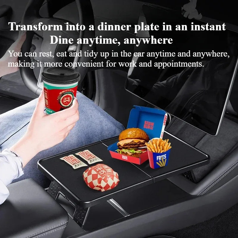 Mini Portable Foldable Tray Table Food Drink Desk for Tesla Model 3 Y