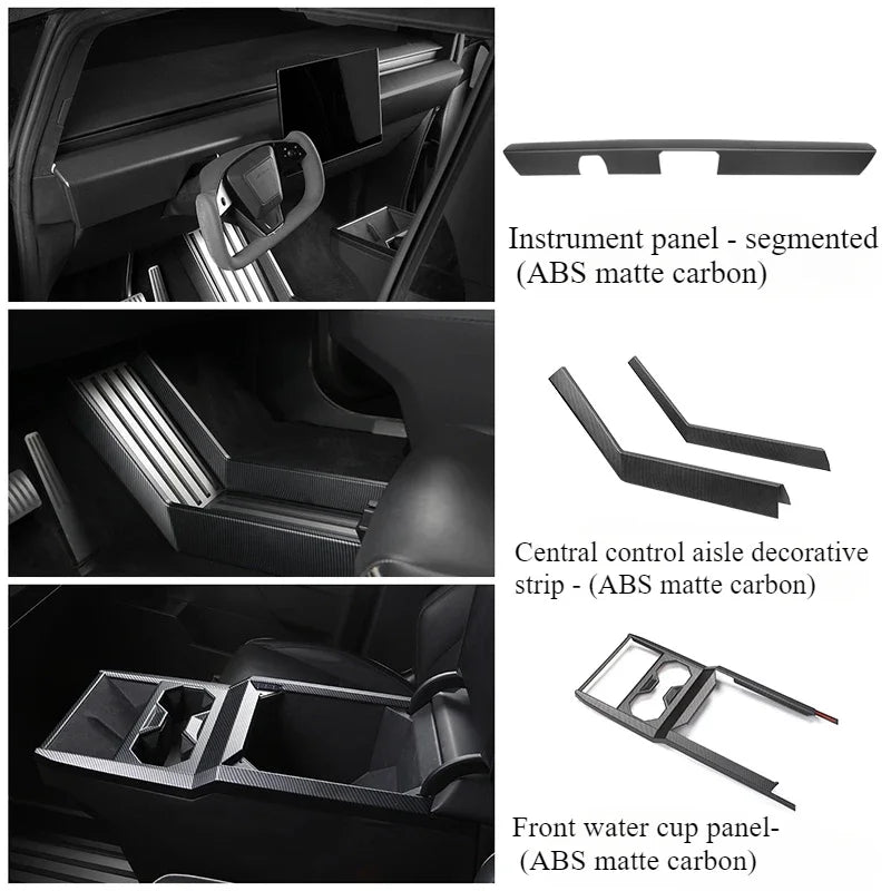 ABS Dashboard Decorative Strip Trim Covers For Tesla Cybertruck