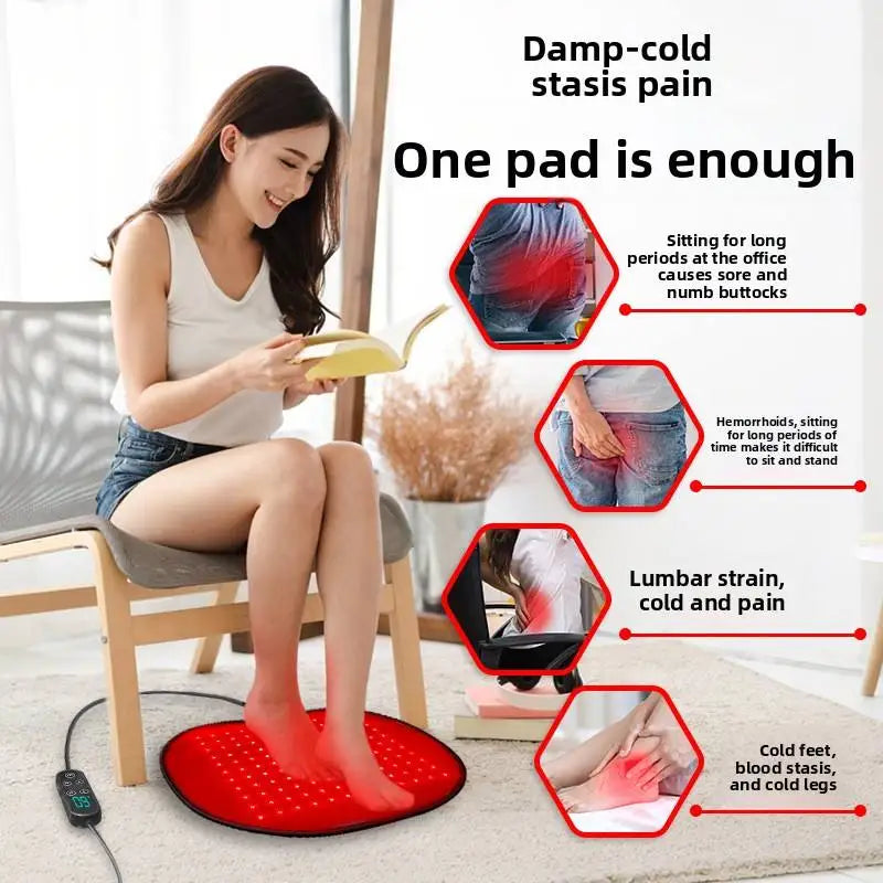 128 LED Red Light Therapy Pad Waist Hip Care For EV Car Driver