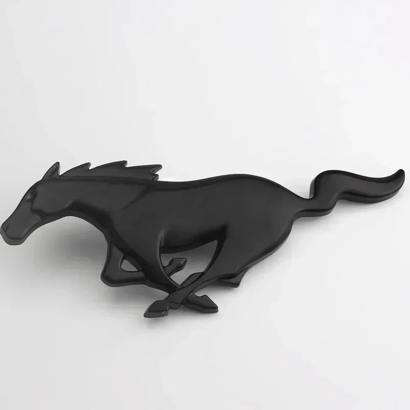 TESLA 20x7.5CM for Mustang 2.3T Shelby V6 V8 GT350 GT500 GT 2015-2017 Car Front Grill Emblem Badge Rear Sticker Running Horse Black