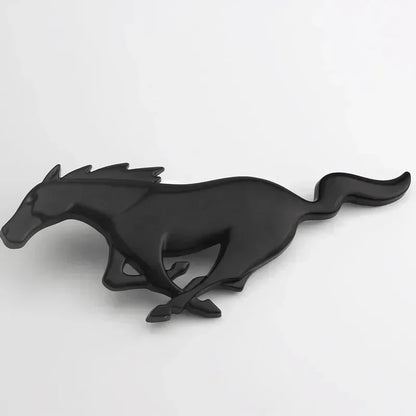 TESLA 20x7.5CM for Mustang 2.3T Shelby V6 V8 GT350 GT500 GT 2015-2017 Car Front Grill Emblem Badge Rear Sticker Running Horse Black