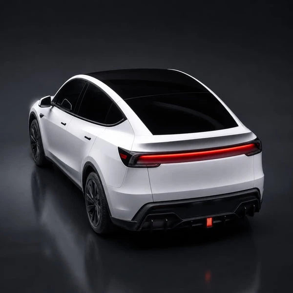 For Tesla Model Y Juniper Rear Bumper Lip Spoiler Diffuser Flashing LED Pilot Brake Light Car Rear Lower Splitter