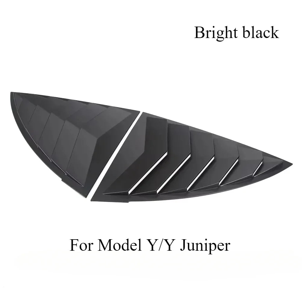 ABS Rear Window Sunshade Shutter Cover For Tesla Model Y Juniper MY Bright black