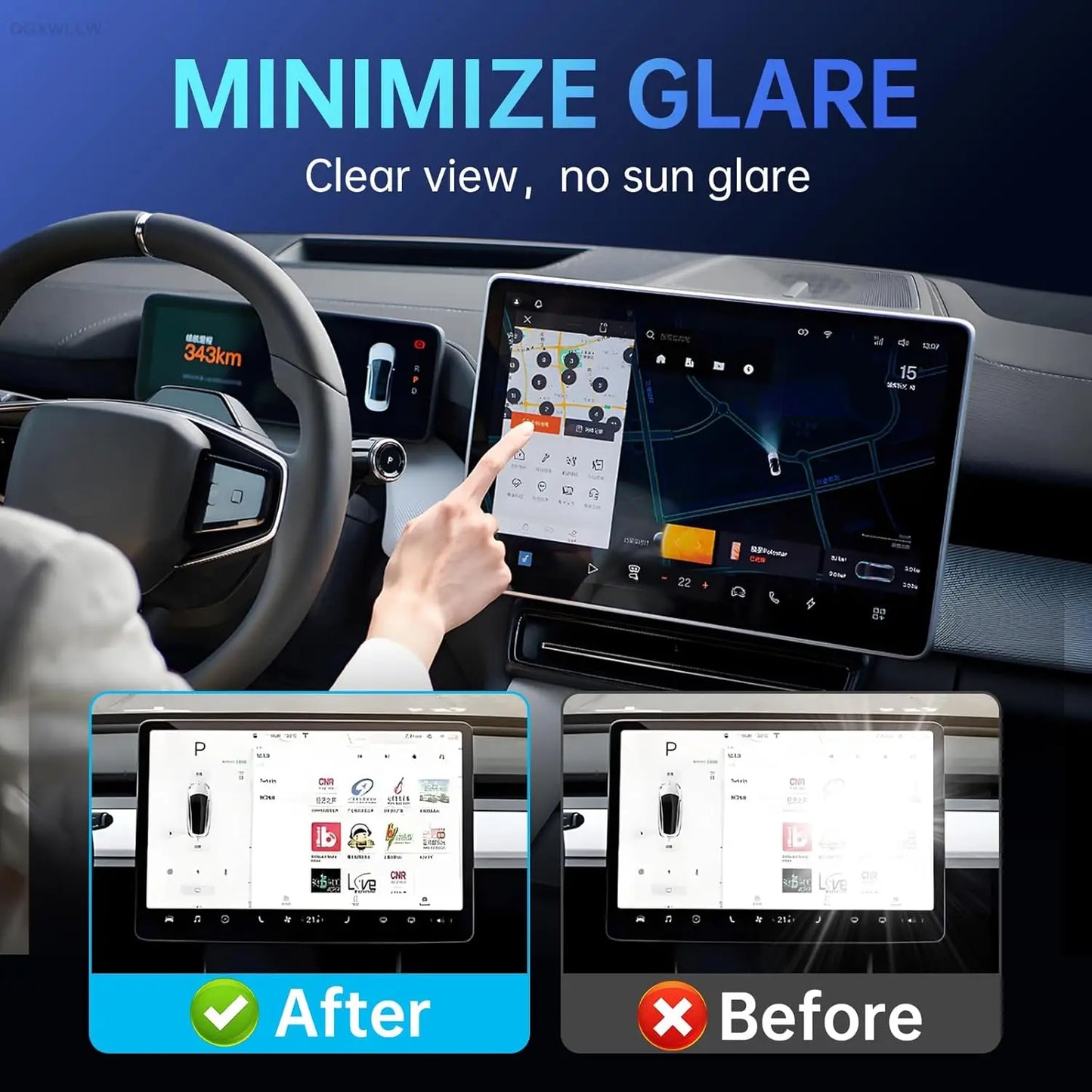 2Pcs Anti Glare Fingerprint Screen Protector For Tesla Cybertruck