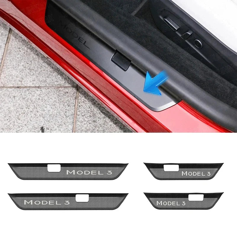 Stainless Steel Door Sill Protectors For Tesla Model 3/Y