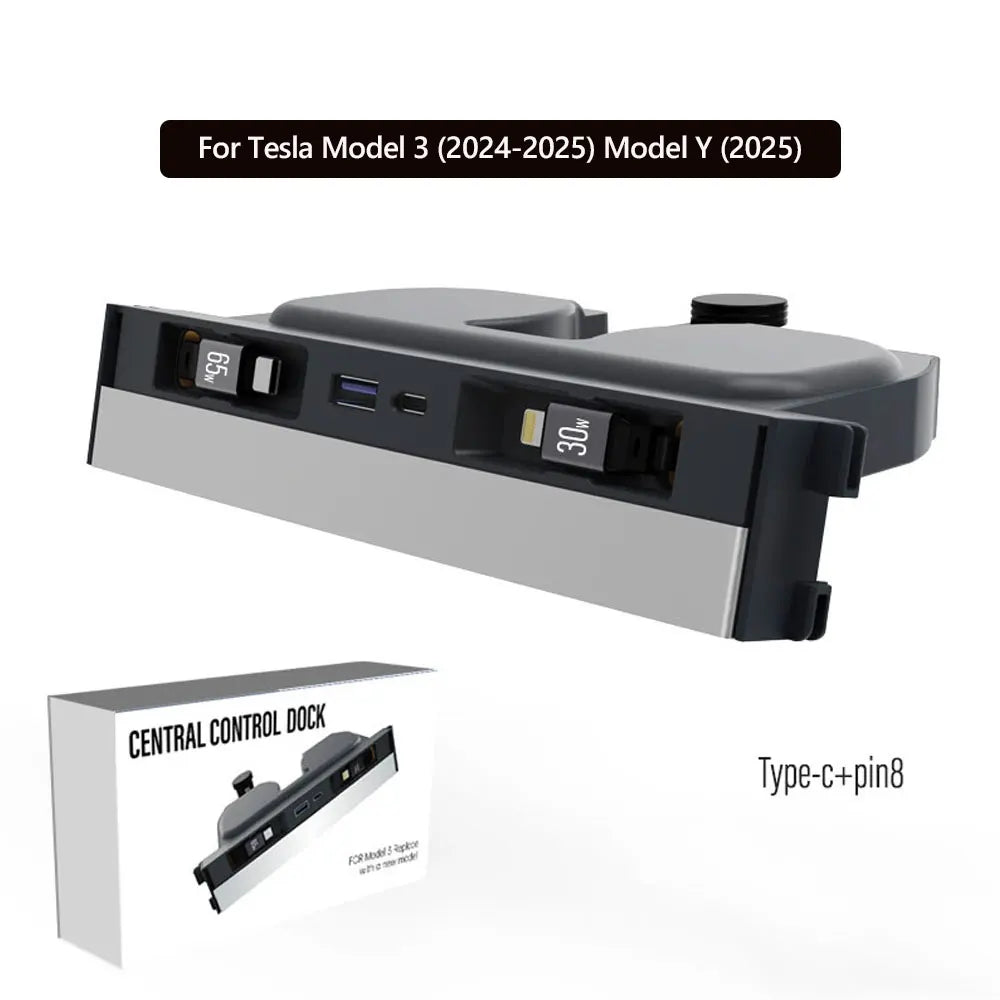 USB Hub Phone Fast Charging For Tesla Model 3 Highland Y Juniper Apple and Type-C