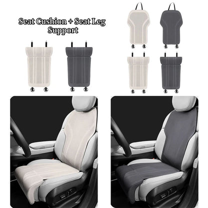 Car Seat Leg Support Cushions Napa Leather Breathable Seat Pad Memory Foam Extender Leg Cushion Universal Car Seat Protect Cover