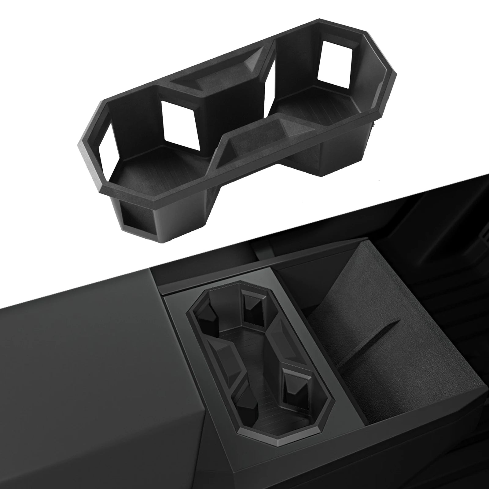 Cybertruck Water Cup Holder Storage Box Silicone Shock-Absorbing
