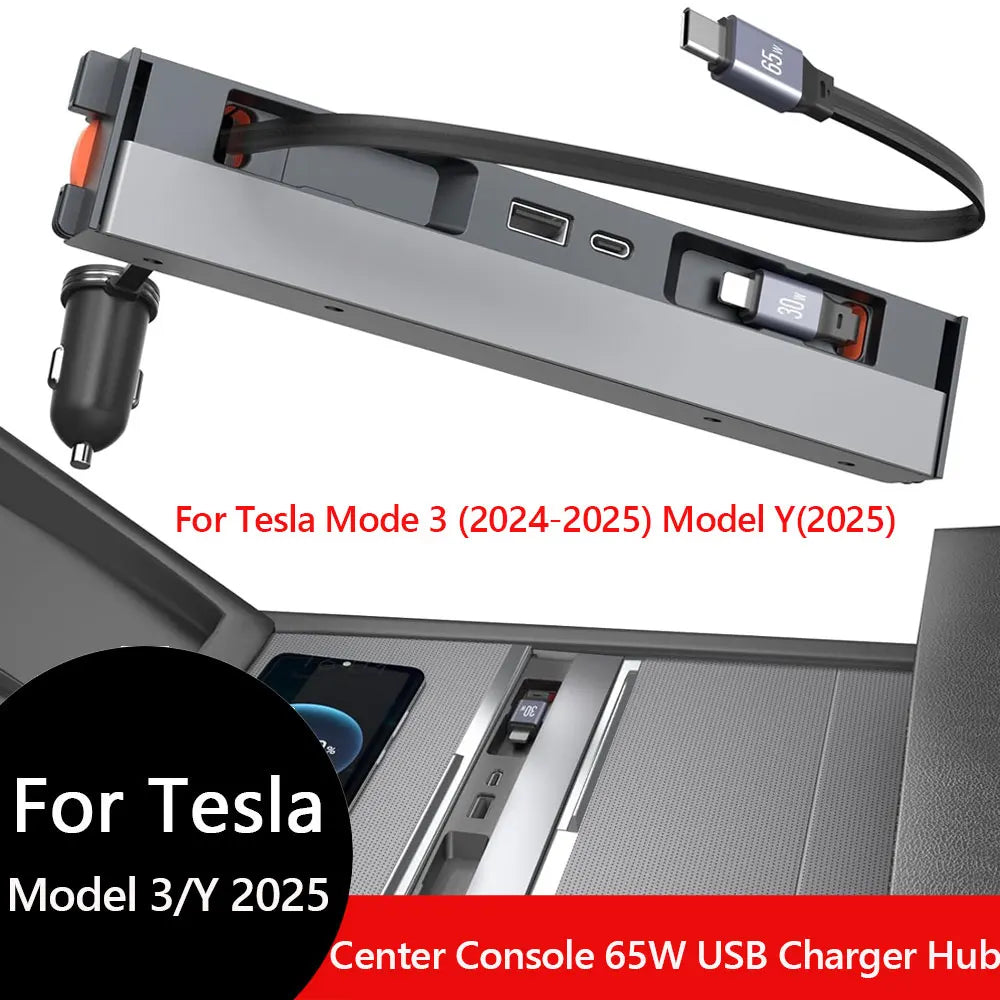 USB Hub Phone Fast Charging For Tesla Model 3 Highland Y Juniper
