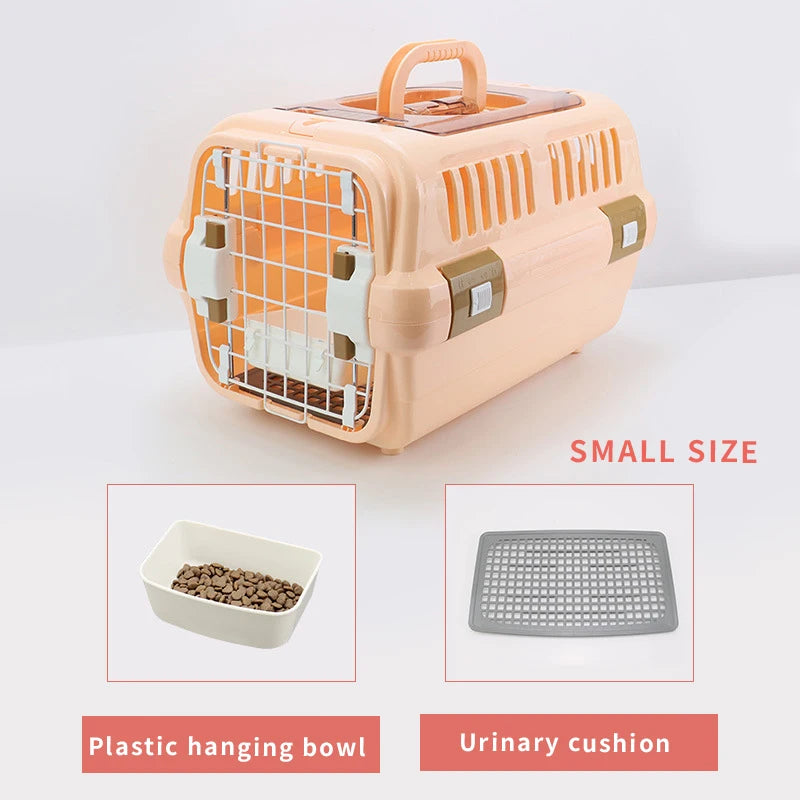 Portable Hollow Out Cat Travel Box Carrier Pet Transport For EV Car Orange