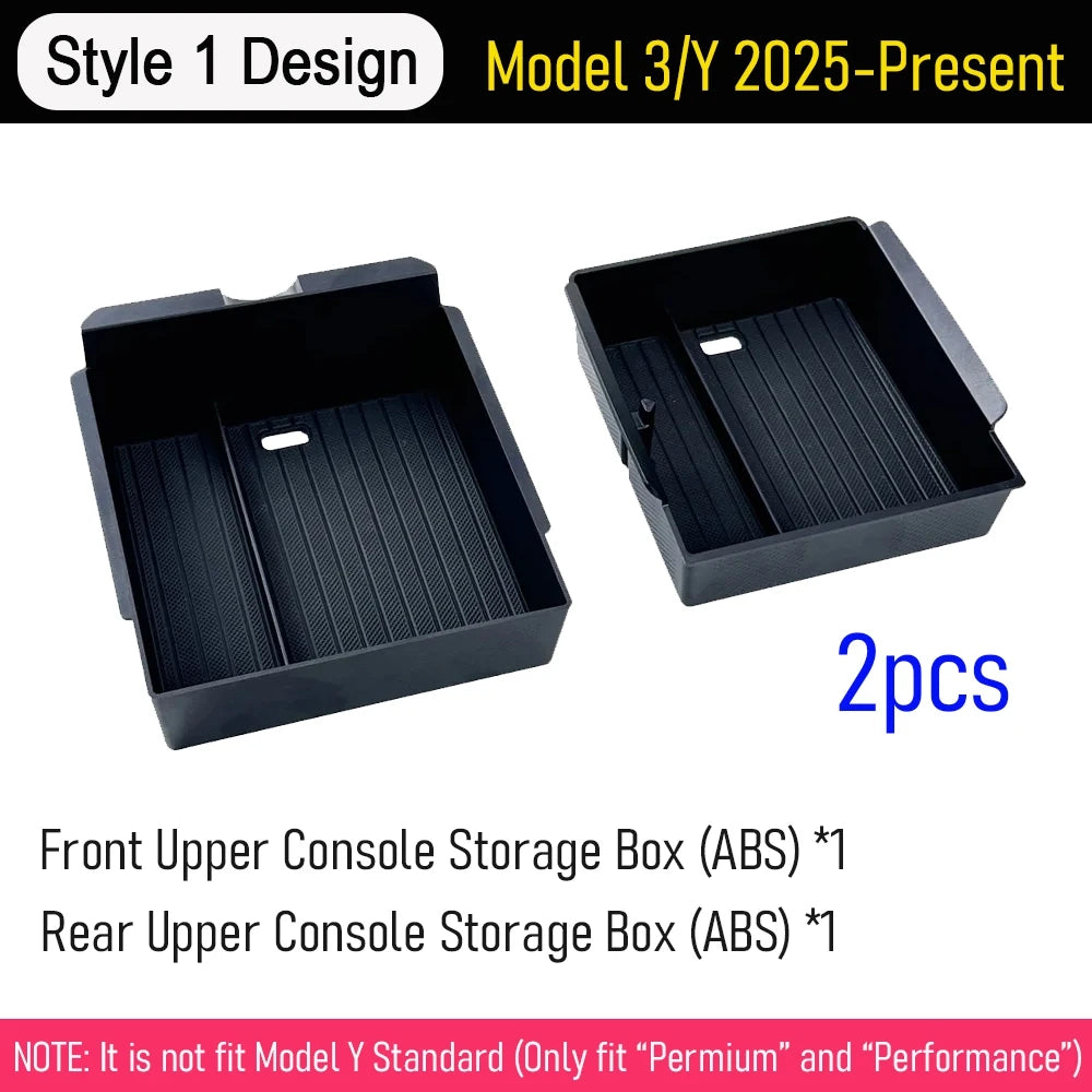 Center Console Organizer Tray for 2026 2025 Tesla Model Y Juniper Style 1 Upper 2pcs