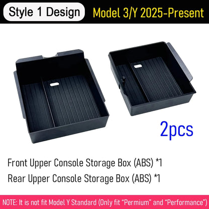 Center Console Organizer Tray for 2026 2025 Tesla Model Y Juniper Style 1 Upper 2pcs