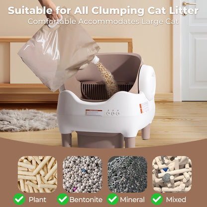 EV Car Travel Cat Litter Box, Self Cleaning Automatic Box with App