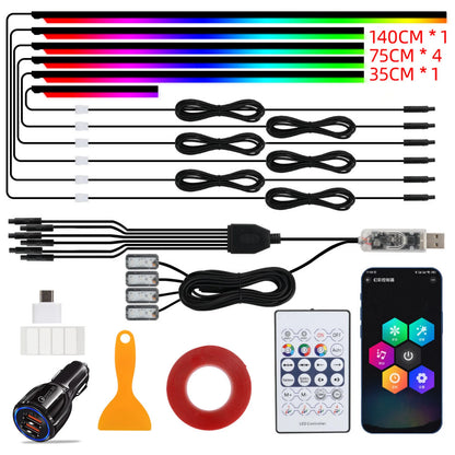 RGB Ambient Lights 10-in-1 Footwell Atmosphere for Tesla Model 3/Y/S/X 10in1 with Cigar