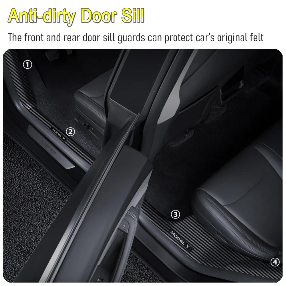 4/8PCS Door Sill Protector for 2026 2025 Tesla Model Y Juniper