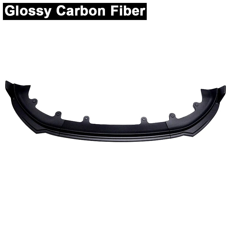 Front Bumper Spoiler Protective Trim Cover For Tesla Model Y Juniper Glossy Carbon Fiber