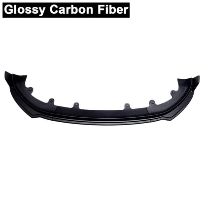 Front Bumper Spoiler Protective Trim Cover For Tesla Model Y Juniper Glossy Carbon Fiber