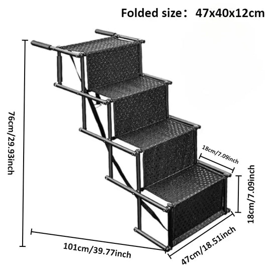 Portable Folding 4 Steps Dog Ramps for EV Car SUV Truck Dog Stair