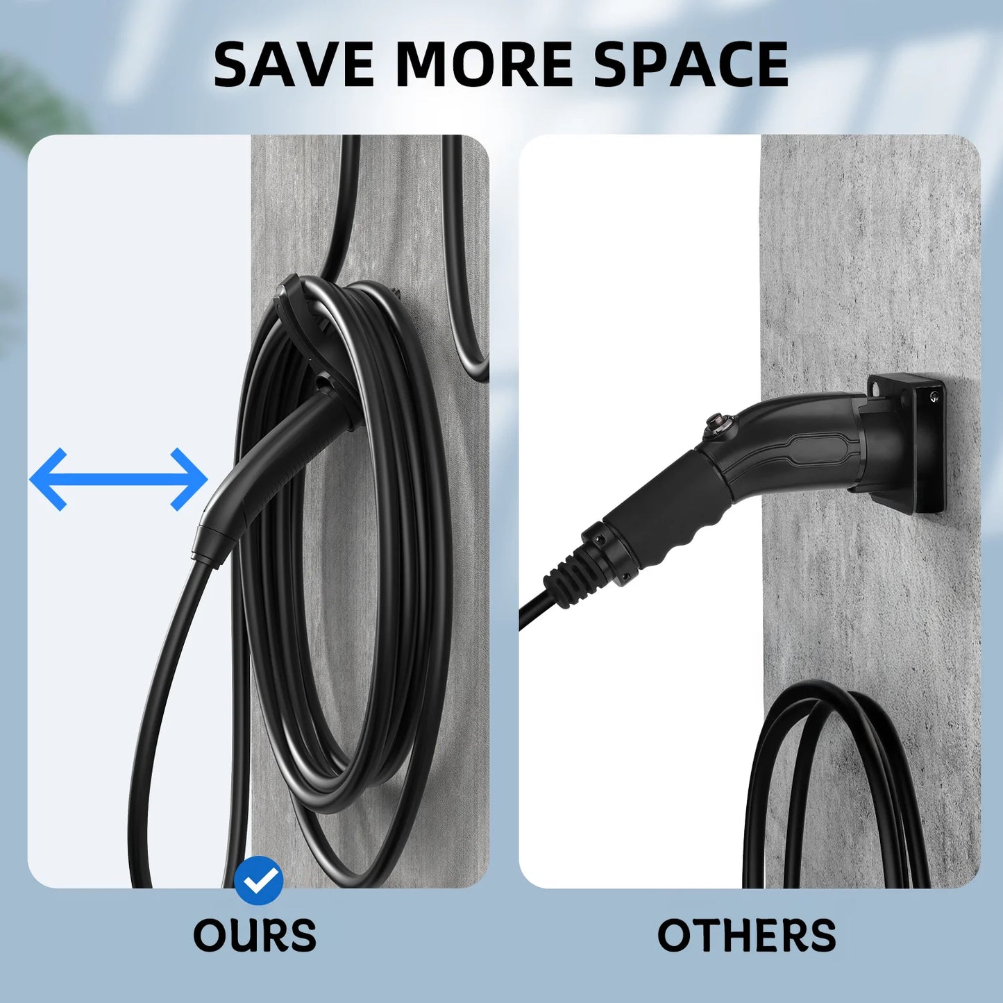 Portable EV Charger Holder Stand — for TESLA Nacs Type 1 Type2 GB/T