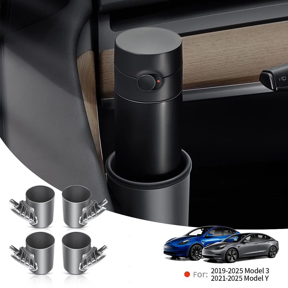 4PCS Door Cup Holder Storage Box for Tesla Model 3 Y Highland Juniper