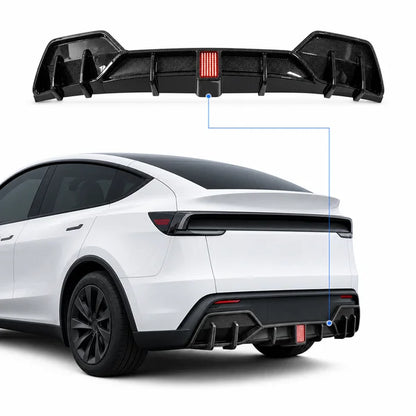 For Tesla Model Y Juniper Rear Bumper Lip Spoiler Diffuser Flashing LED Pilot Brake Light Car Rear Lower Splitter
