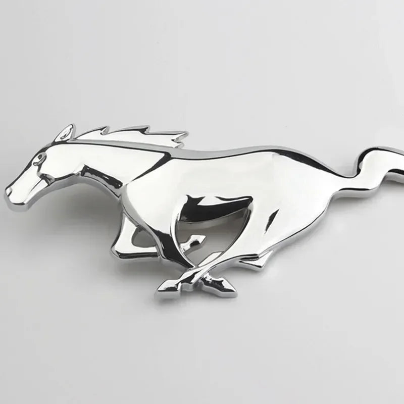 Running Horse Emblem Dash Fender Trunk Sticker for TESLA Mustang All Cars Silver
