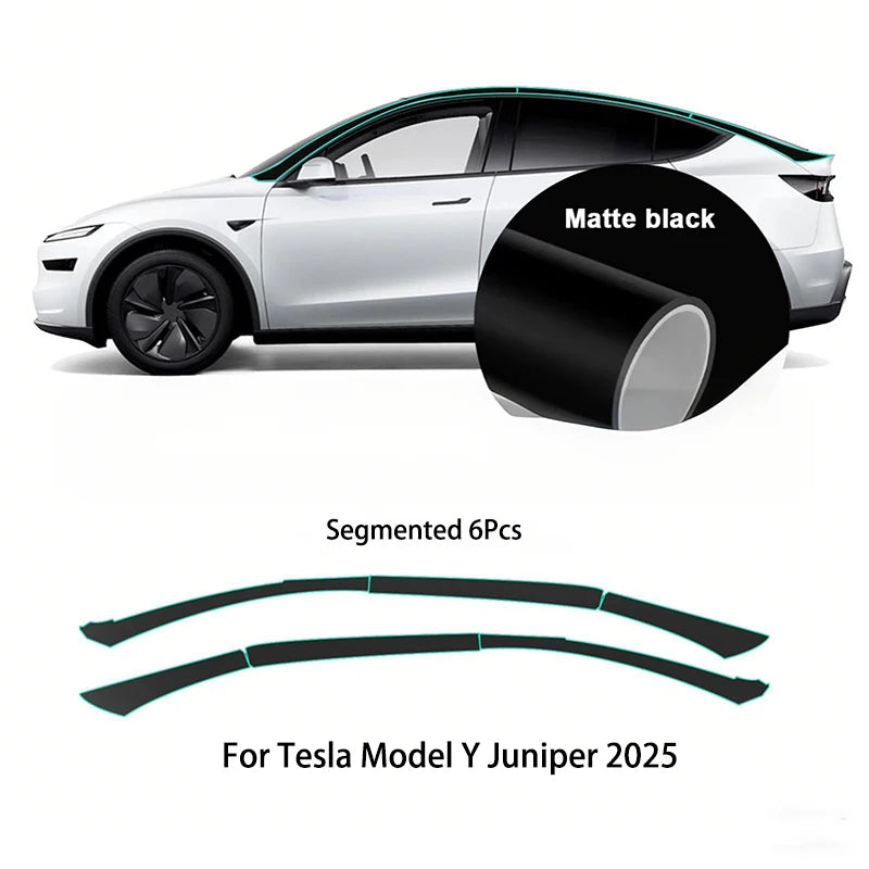 For Tesla Model Y Juniper 2025 Car Suspension Roof TPU Bright Black Film Decoration Invisibility Protect Membrane Accessories