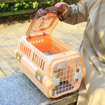 Portable Hollow Out Cat Travel Box Carrier Pet Transport For EV Car