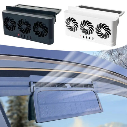 Solar Powered  USB Charging Car Fan Cooler for Tesla Truck RV SUV