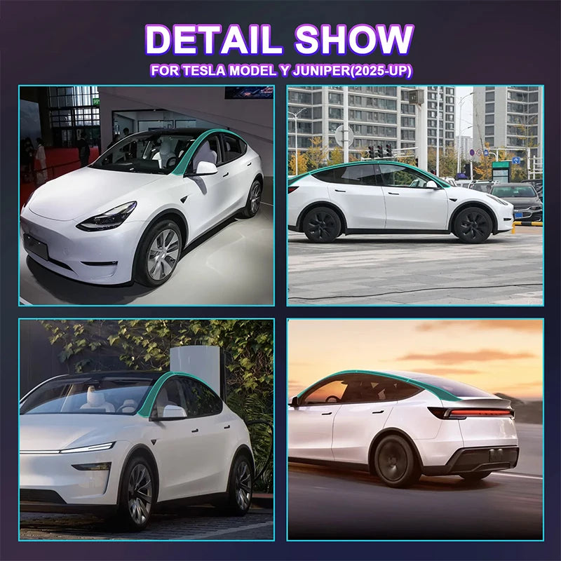 For Tesla Model Y Juniper 2025 Car Suspension Roof TPU Bright Black Film Decoration Invisibility Protect Membrane Accessories