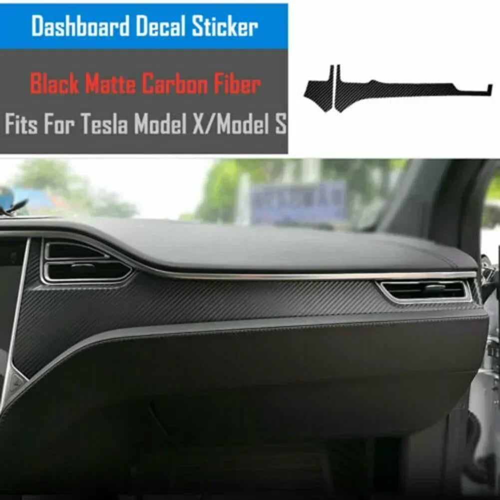 16PCS Carbon Fiber Interior Decoration Center Console Cover Wrap Kit For Tesla Model X/S