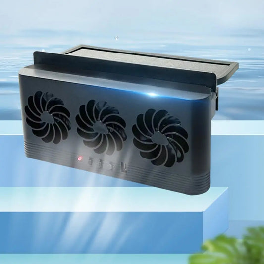 Solar Powered  USB Charging Car Fan Cooler for Tesla Truck RV SUV