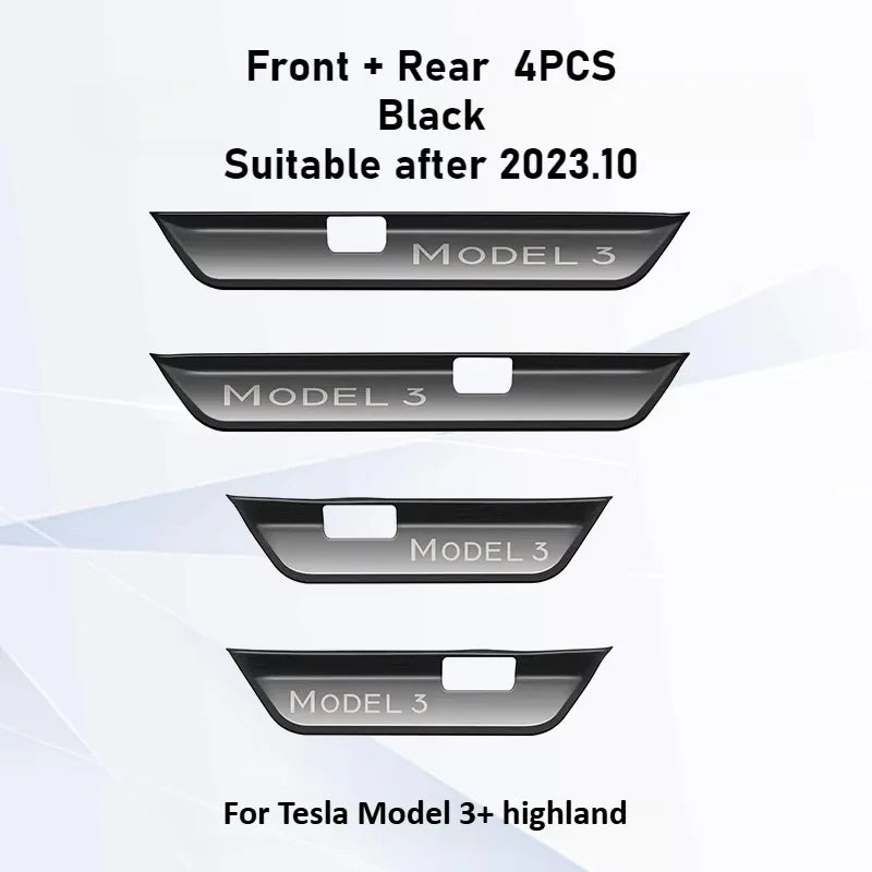 Stainless Steel Door Sill Protectors For Tesla Model 3/Y