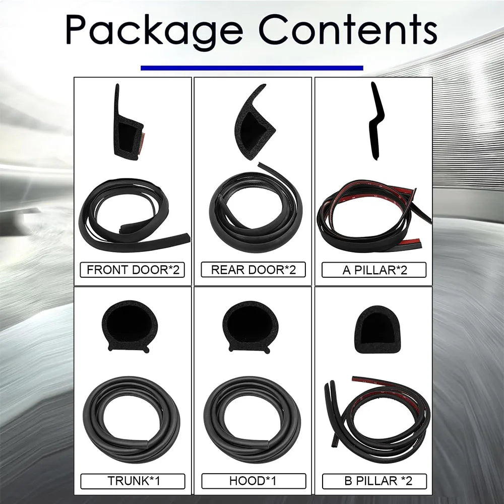 10pcs Door Seal Soundproof Kit For Tesla Model Y Juniper