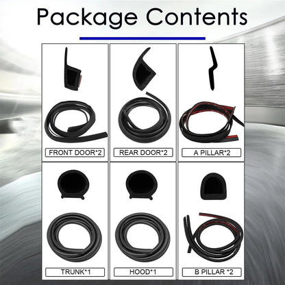 10pcs Door Seal Soundproof Kit For Tesla Model Y Juniper