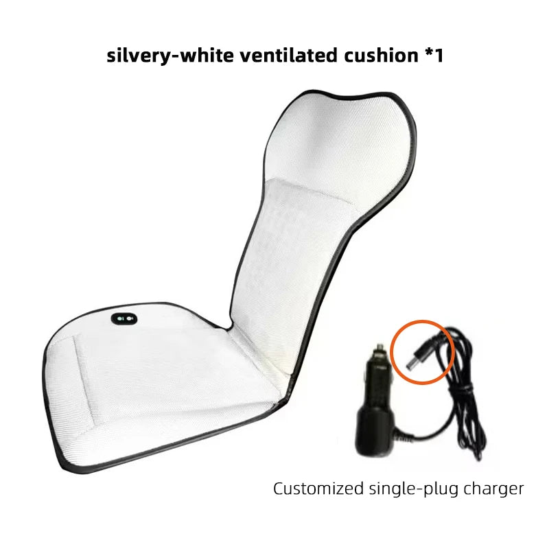 Summer Cool Air Seat Cushion For Tesla Model 3/Y and EV Cars Sliver white x1
