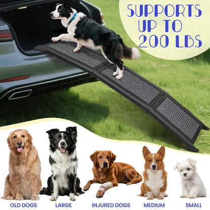 Portable Folding Anti-Slip Dog Ramp for EV Car SUV ,Truck, Bed
